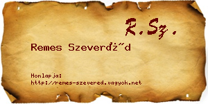 Remes Szeveréd névjegykártya